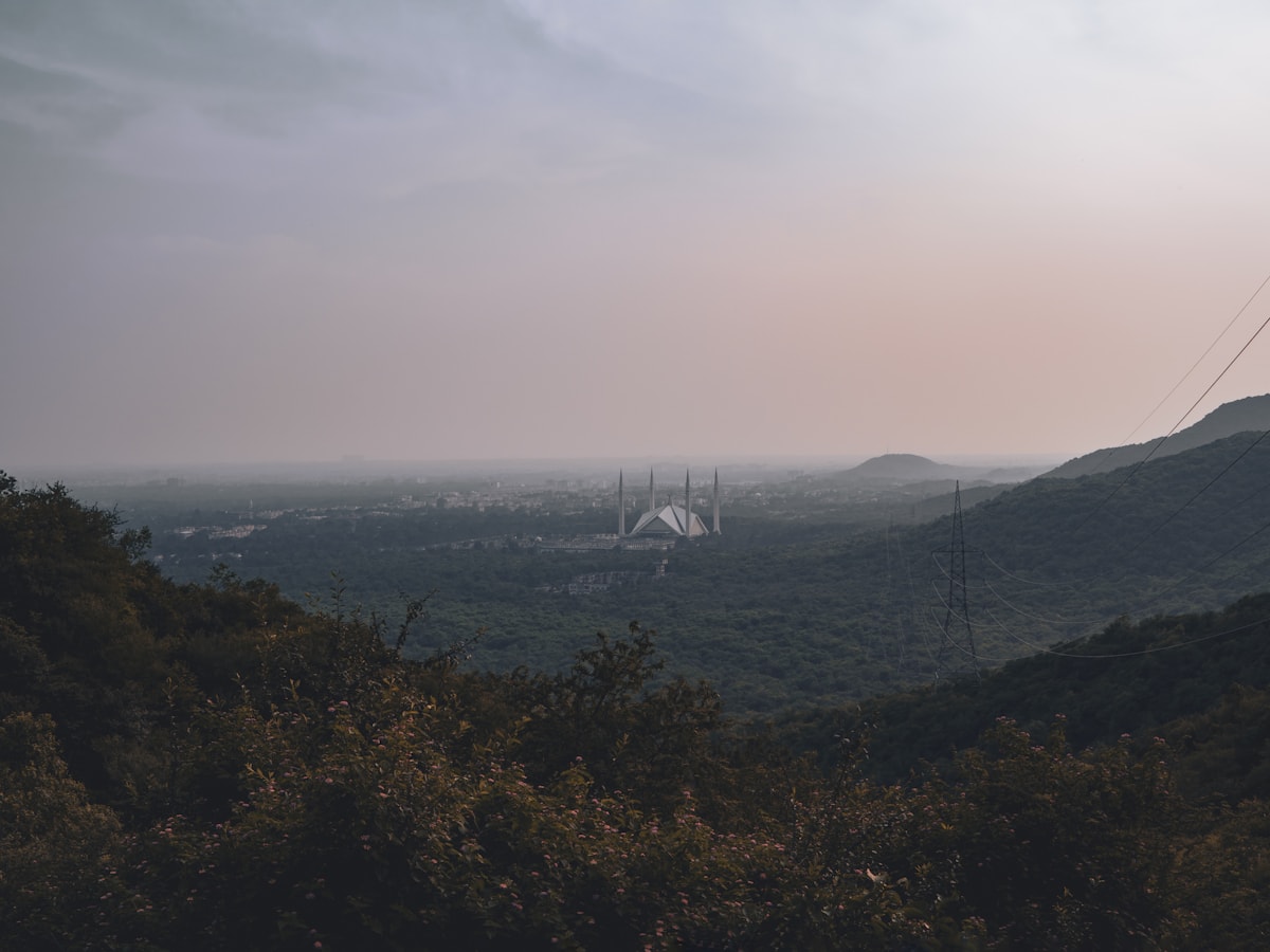 Village in the distance